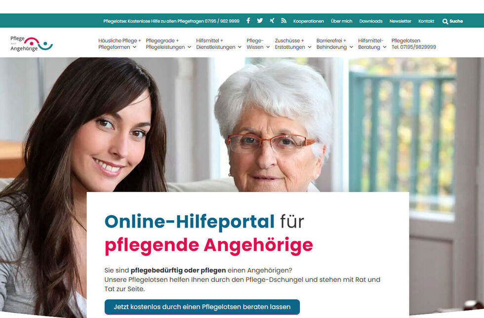 Bildschirmfoto Pflege durch Angehoerige Uebersichtsseite