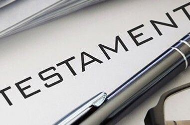 Testament Dokument mit dem Titel "Testament"